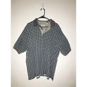 Mens St. Johns Bay Polo Size XL Brown Grey Casual Lightweight Summer Spring